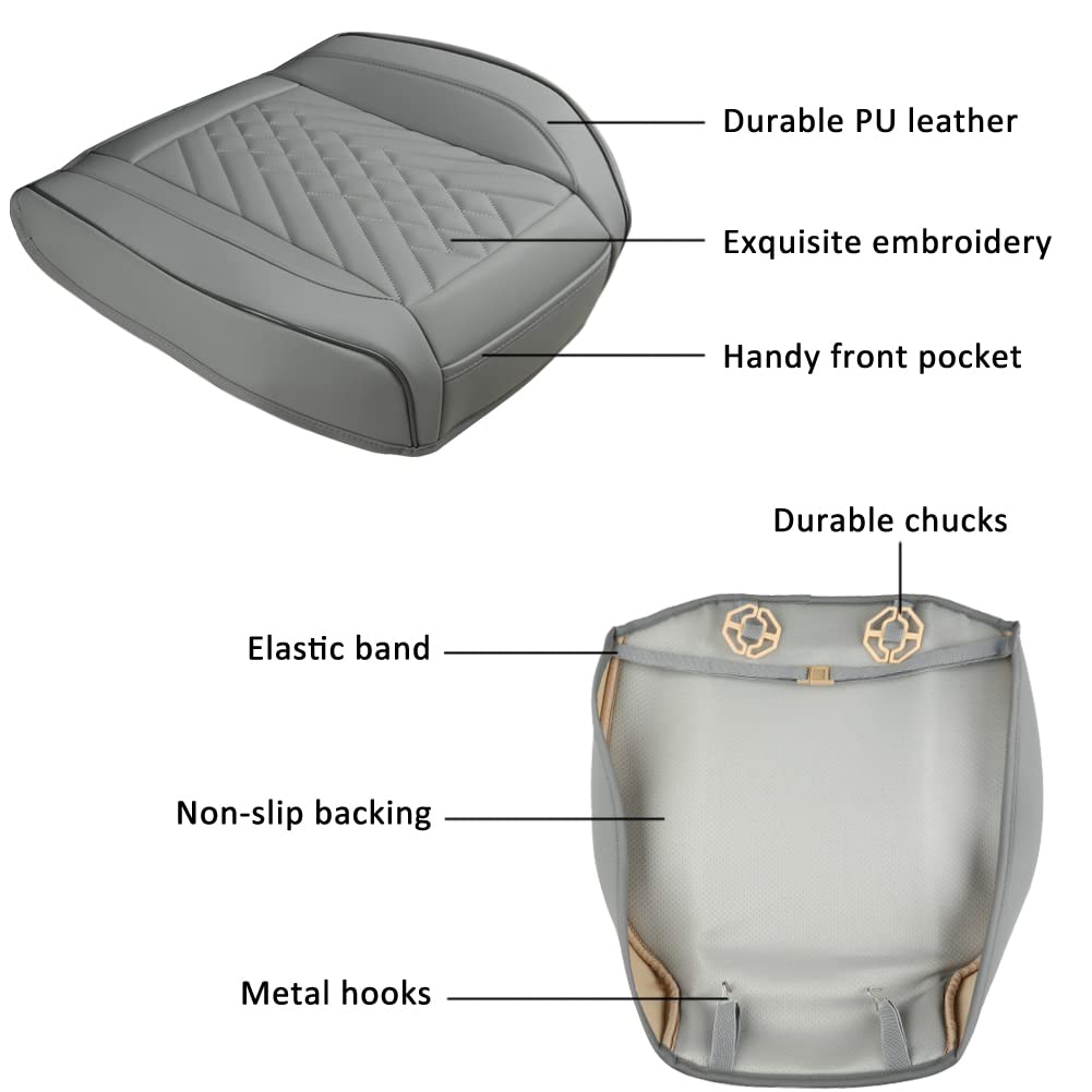 Giant Panda 1Pack Front Car Seat Cover Bottom Seat Cover, Pu Leather Driver Car Seat Protector Fits 95% Of Vehicles, Wrapping Ar