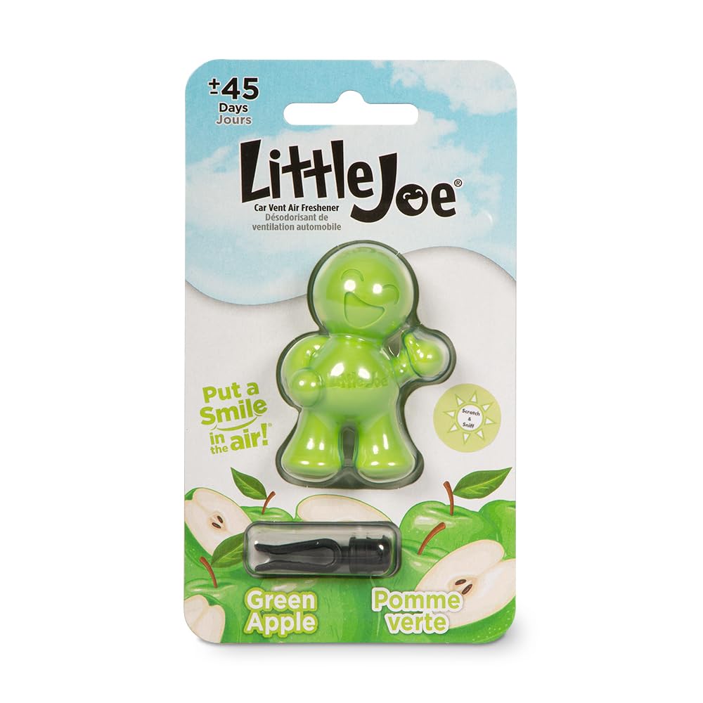 Little Joe 96416-6Pk Green Apple Scent Car Air Freshener A/C Vent Clip Uses Alcohol-Free Fragrance Oil Is Non-Hazardous And Non-