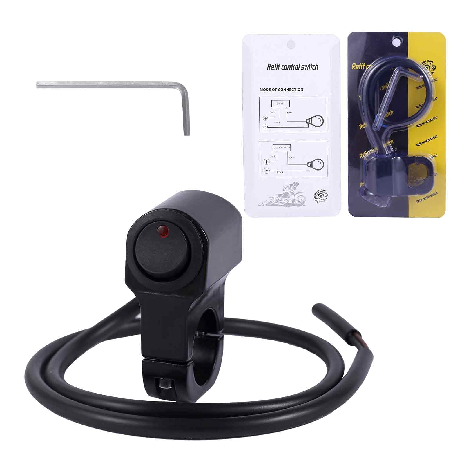 Stylemafia Motorcycle Atv Led Light Bar Switch, Headlight Fog Light Spotlights Aux Light Switch For 12V Atv Mini Bike Dirt Bike