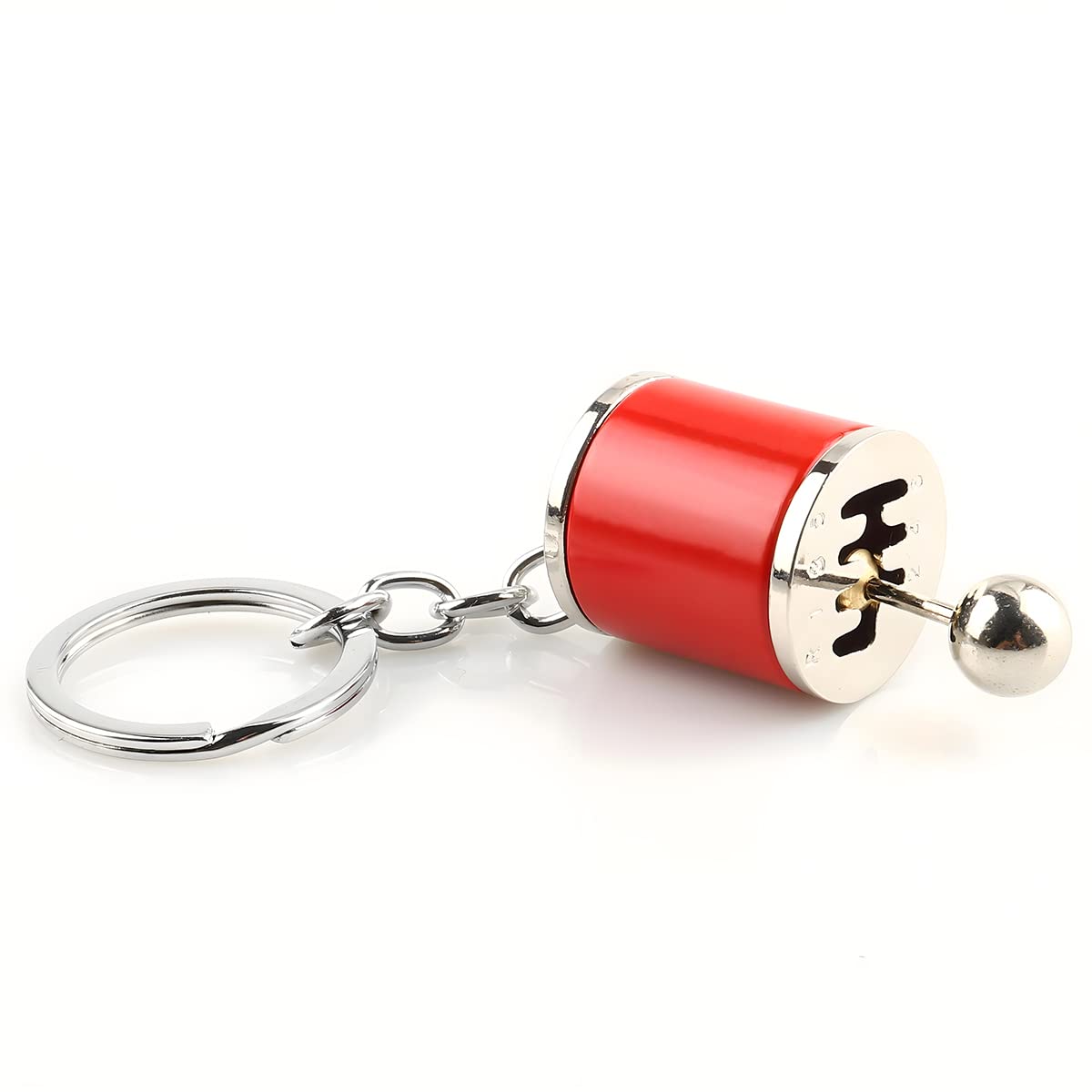 Belomi Car Shifter Gear Keychain, 6 Speed Shifter Keyring Gadgets, Car Shift Lever Manual Transmission (Red)