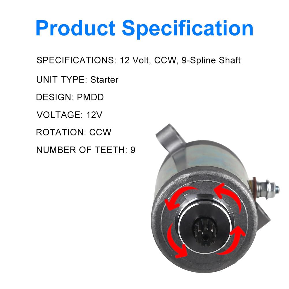 Waterwich Starter Compatible With Kawasaki Bayou 220 250 Klf220 Klf250 1988-2011 Replaces Smu0052,21163-1130, 21163-1266, 21163-1253