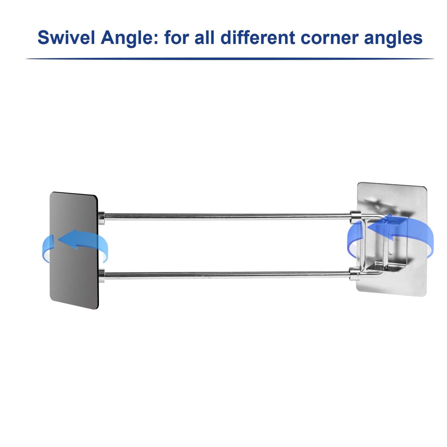 Safoner Rv Shower Corner Storage Bar- Adjustable Stainless Steel Rod For Corner Shelves In Camper, Length 7.9-13.9 Inches- Rv Ba