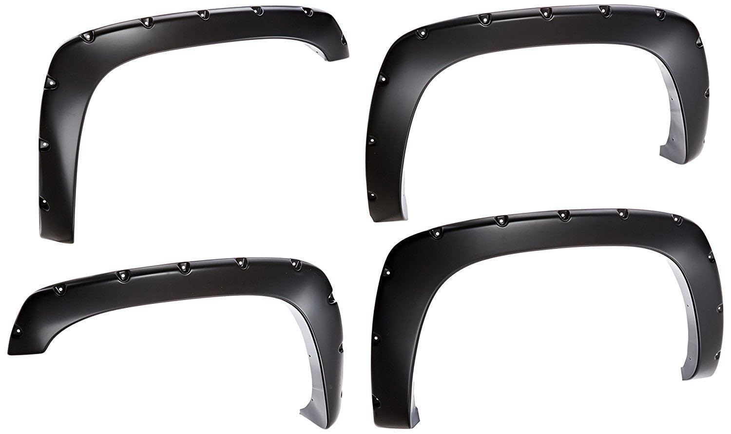 Bushwacker Pocket/Rivet Style Front & Rear Fender Flares | 4-Piece Set, Black, Smooth Finish | 40917-02 | Fits 1999-2007 Chevrol