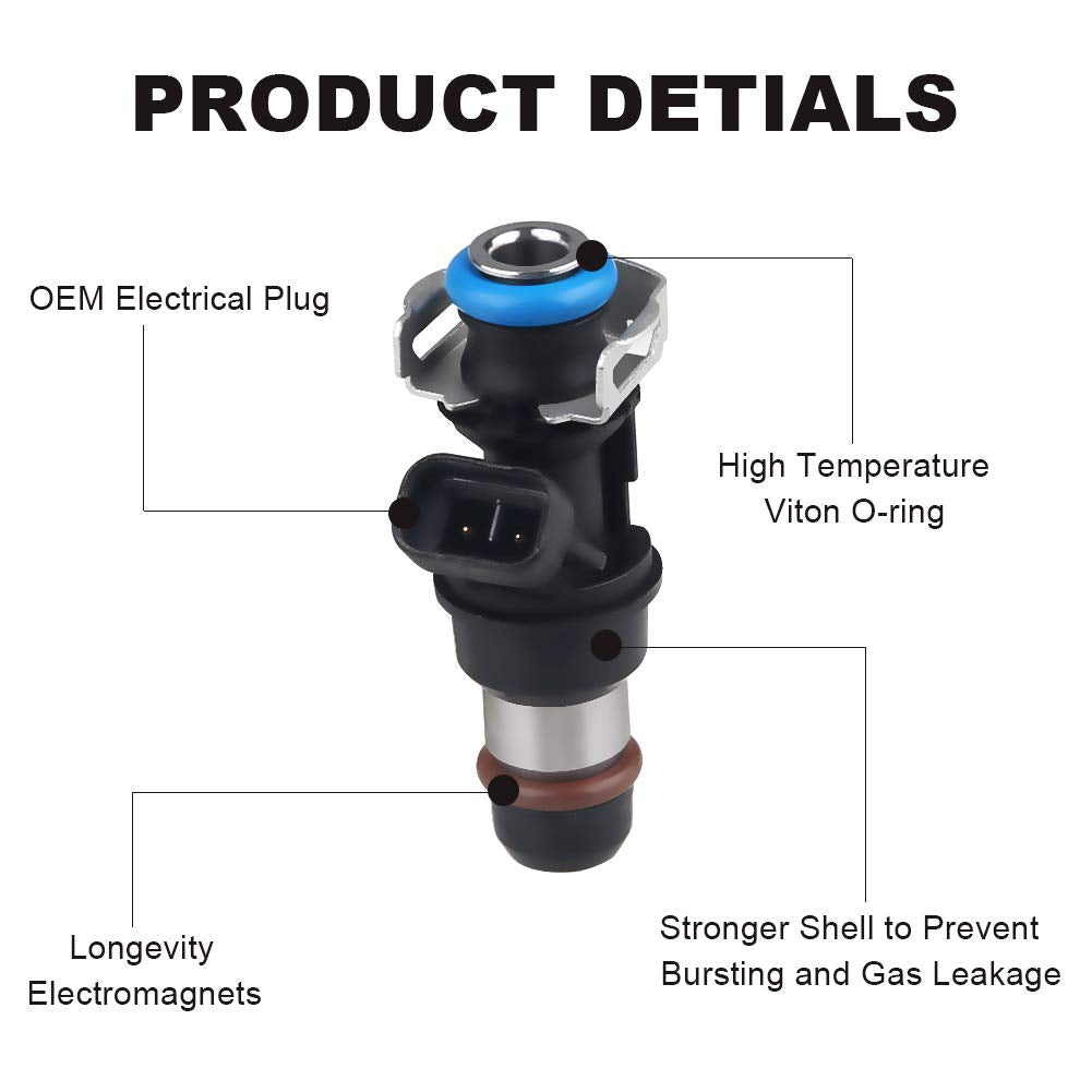 JDMON Fuel Injectors Compatible with Chevy Silverado 1500 2500 3500 Tahoe Express GMC Sierra 1500 2500 3500 Yukon Savana 4.8L 5.