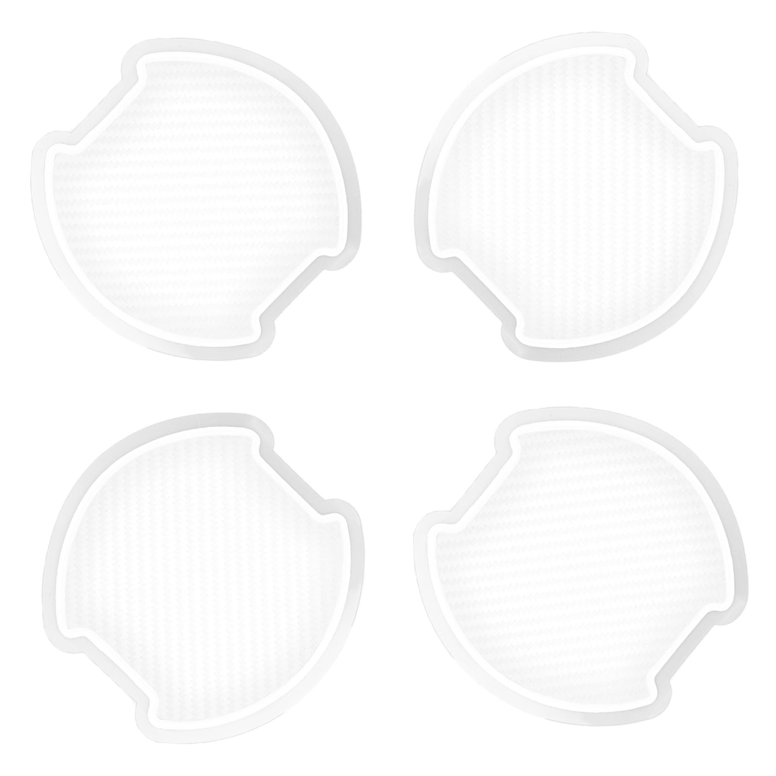 Worcas 4Pcs Universal 3D Carbon Fiber Car Door Handle Paint Scratch Protector Sticker Auto Door Handle Cups Protective Pad(L)