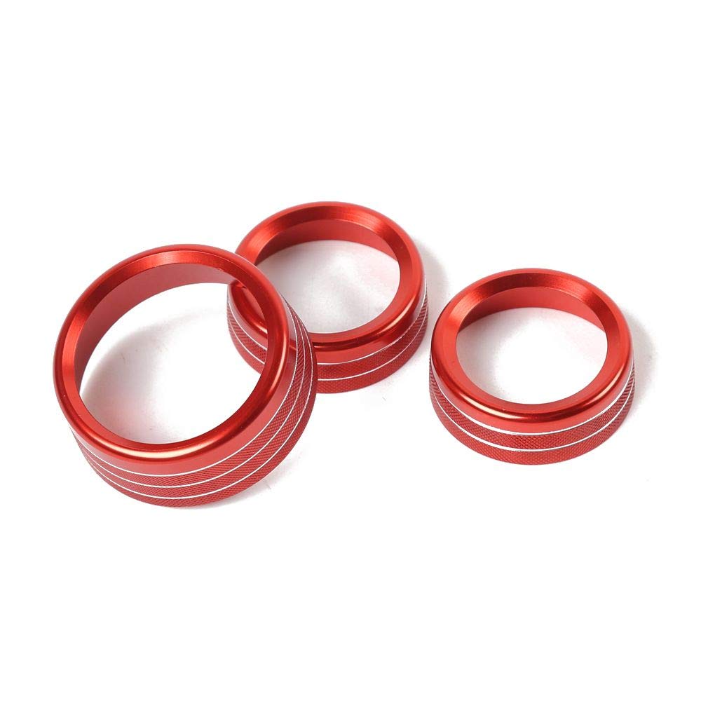 Voodonala Air Conditioner Switch Cd Button Knob For Dodge Challenger Charger Chrysler 300 300S 2015-2019, For Ram 2013-2018 (Aluminum Alloy Red)