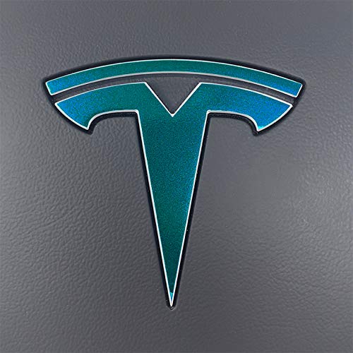 Logo Decal Wrap For Tesla Model Y, 11-Pc Set (Gloss Teal)