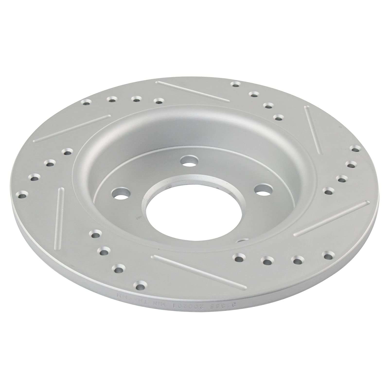 Trq Rear Performance Brake Rotors Set Premium G-Coated Cross Drilled & Slotted Compatible With 2004-2013 Mazda 3