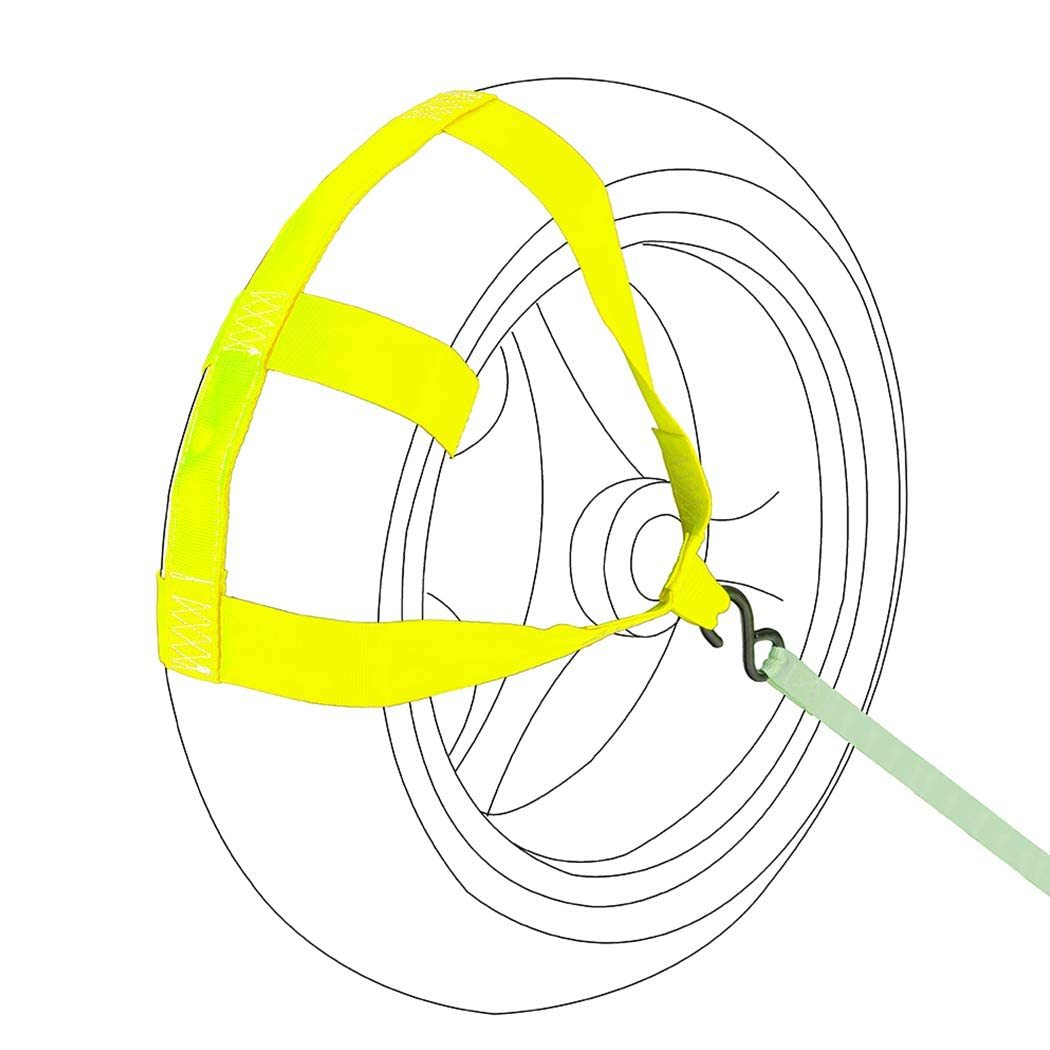 Moto4U Universal Motorcycle Rear Wheel Tie Down Strap (Fluorescent Green)