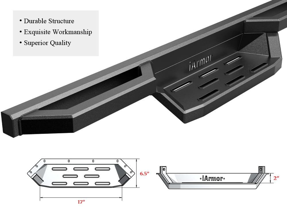 Hd Ridez Running Boards Compatible With Ford Ranger 2019-2023 Supercrew Cab 4-Door Drop Steps Stainless Steel Armor Nerf Bar Side Steps Side Bars