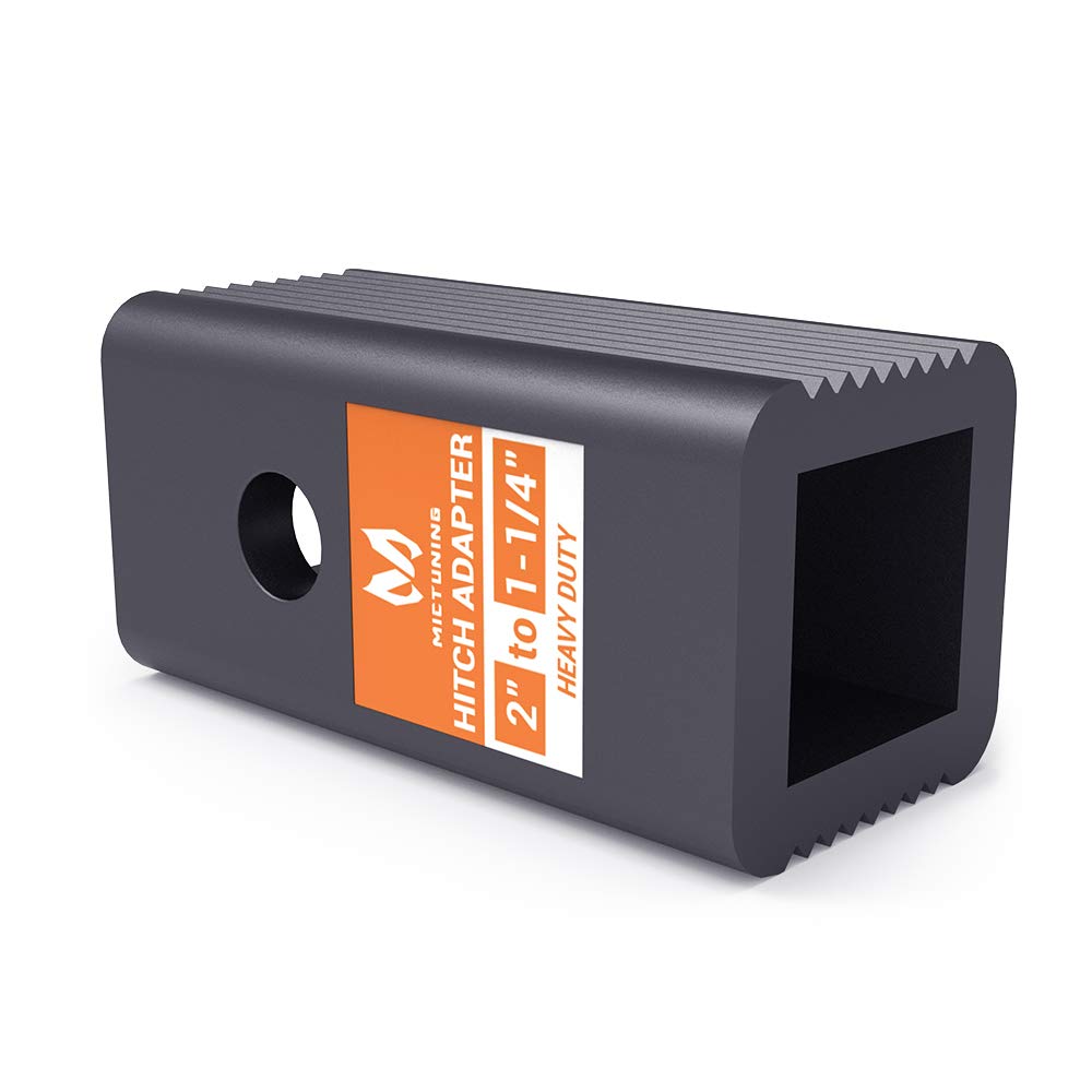 Mictuning 2 Inches Class Iii/Iv To 1-1/4 Inches Class I/Ii Receiver Hitch Adapter Insert Sleeve Mount Adapter - 2 Inches To 1.25 Inches Receiver Reducer Converter For Bike Rack And Cargo Carriers