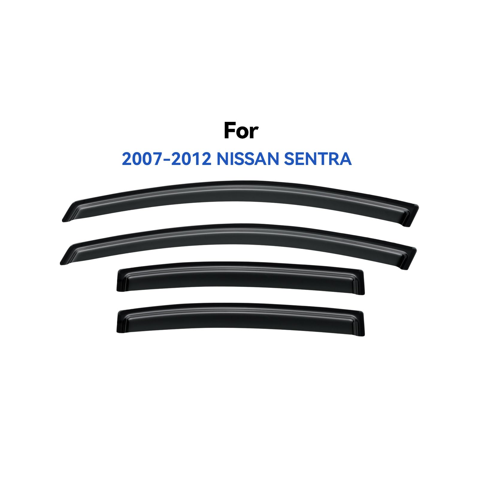 Window Visors Rain Guards Shield for 2007-2012 Nissan Sentra, Out-Channel Window Vent Wind Deflectors Visors Shades for 07-12 Ni
