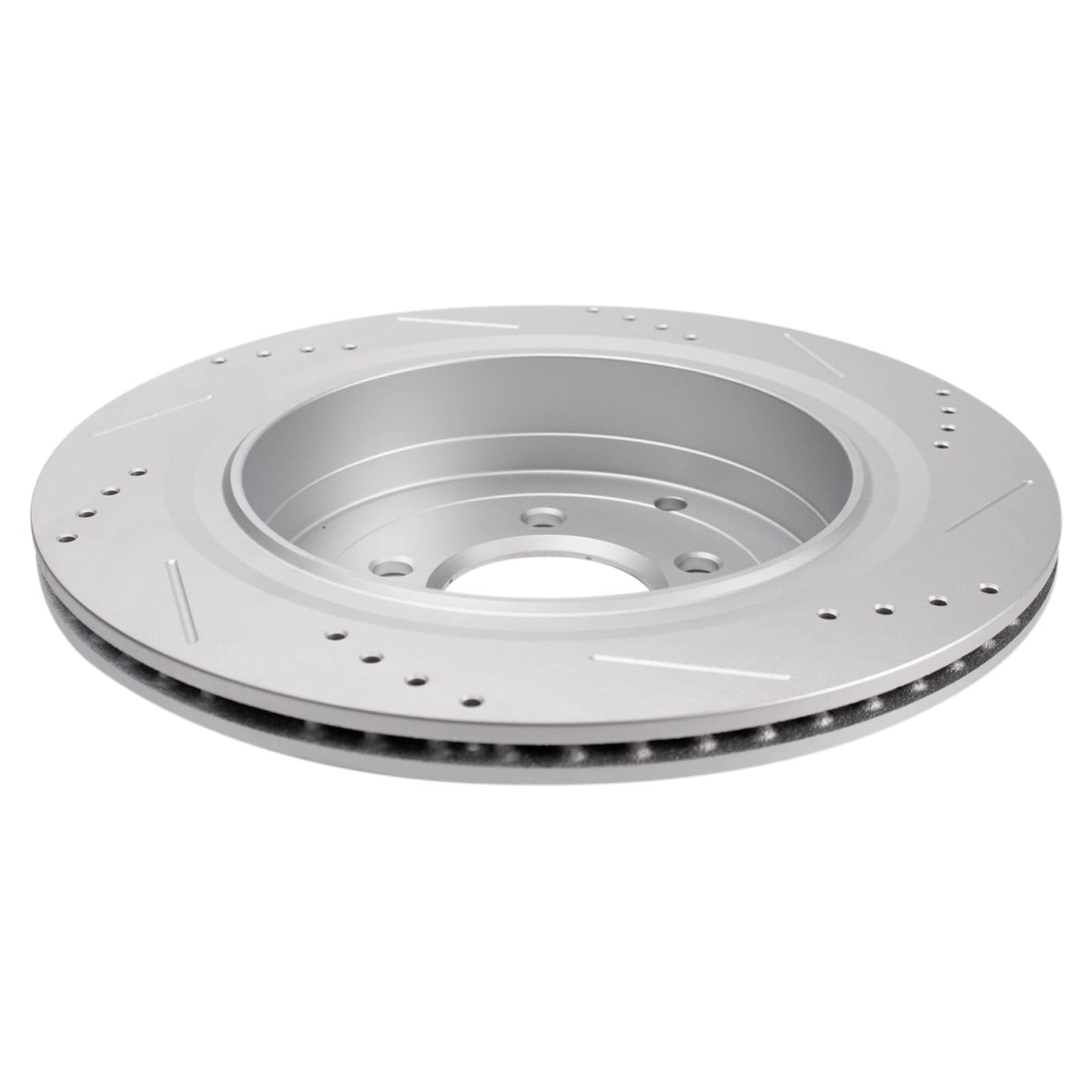 Trq Rear Performance Brake Rotors Set Premium G-Coated Cross Drilled & Slotted Compatible With 2005-2009 Land Rover Lr3 2010-201