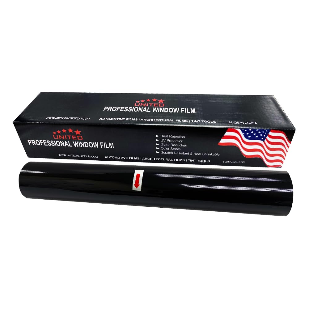 United Professional Window Tint 5% Vlt 40'' In X 100'Ft 1Ply Dyed Upgraded Film - Privacy Window Tint For Car, Home, Blocks Uv/I