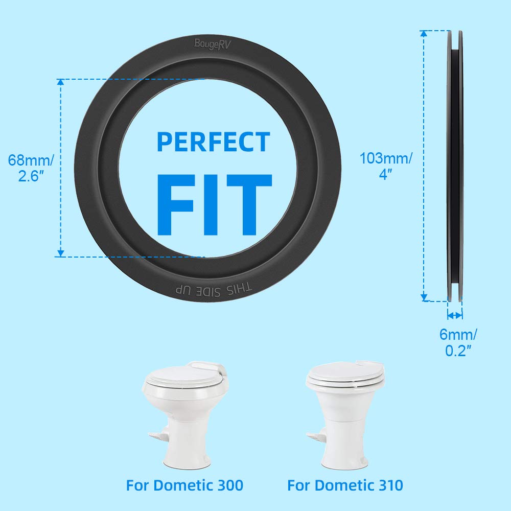 Bougerv Rv Toilet Flush Ball Seal Replacement Rv Accessories Flush Ball Gaskets For Dometic 300/310/320- Equivalent To Part Number 385311658 (2 Pack)