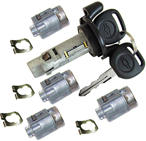 Or 2002-2007 Chevrolet Express/Gmc Savana Van Ignition Switch Lock Cylinder + Four (4) Door Lock Cylinders W/2 Chevy Bow-Tie Log
