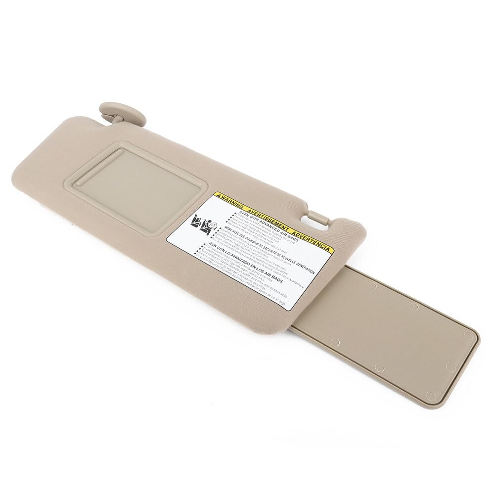 Scitoo Beige Left Driver Side Sun Visor Compatible For Toyota For Tacoma 2005-2014, Car Sun Visor Without Sunroof Without Lights