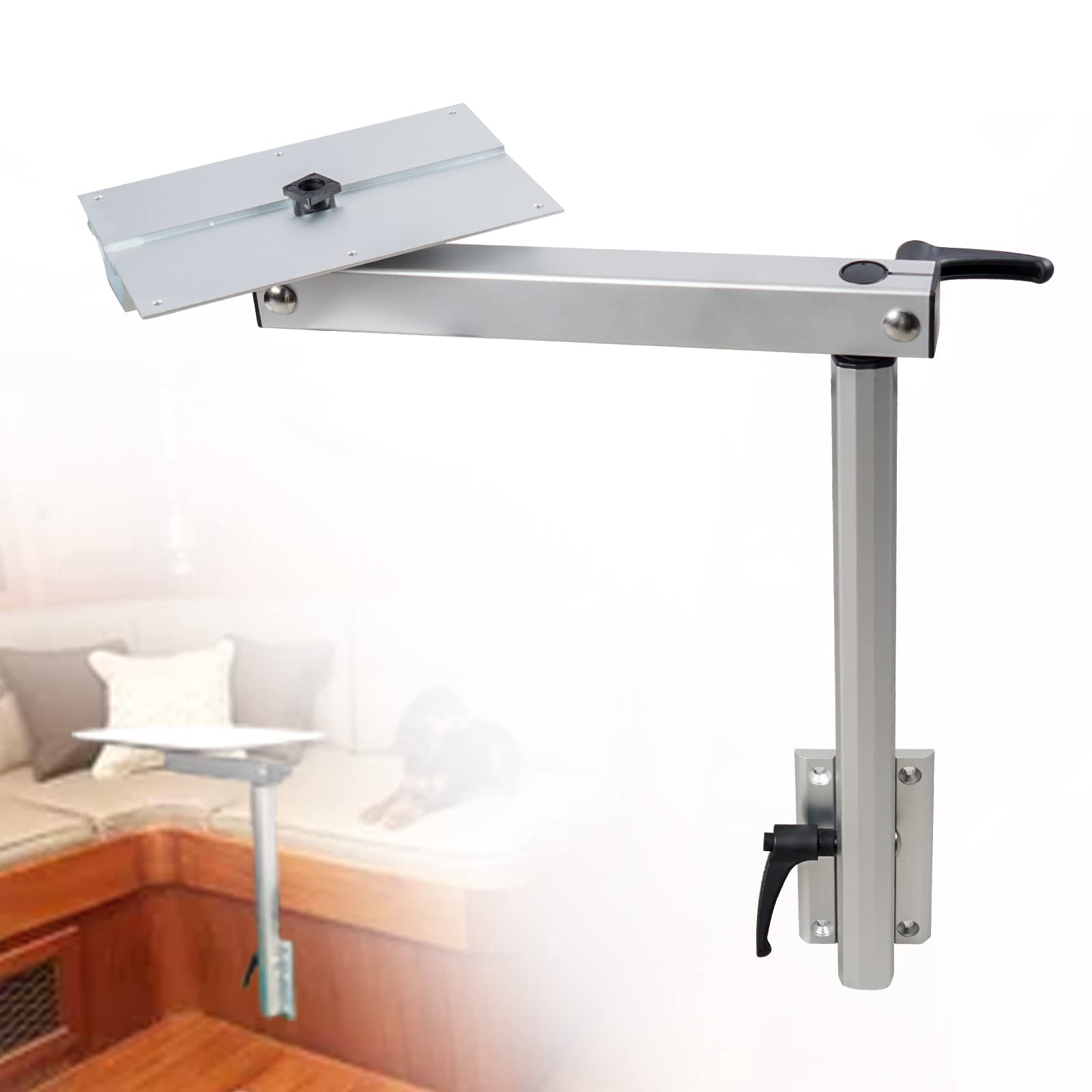 YIUIY Removable Table Leg 360 Degree Rotation Laptop Detachable Height Adjustable Aluminum Alloy Bracket Compatible with RV Yach