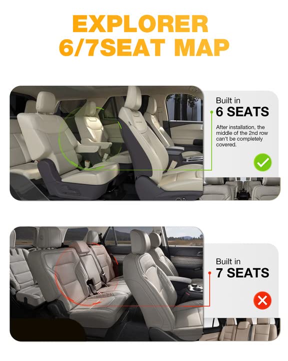 3W Ford Explorer Floor Mats - All Weather Tpe Liners, Custom Fit For 6 Passenger 3-Row Explorer (2020-2025) & Hybrid