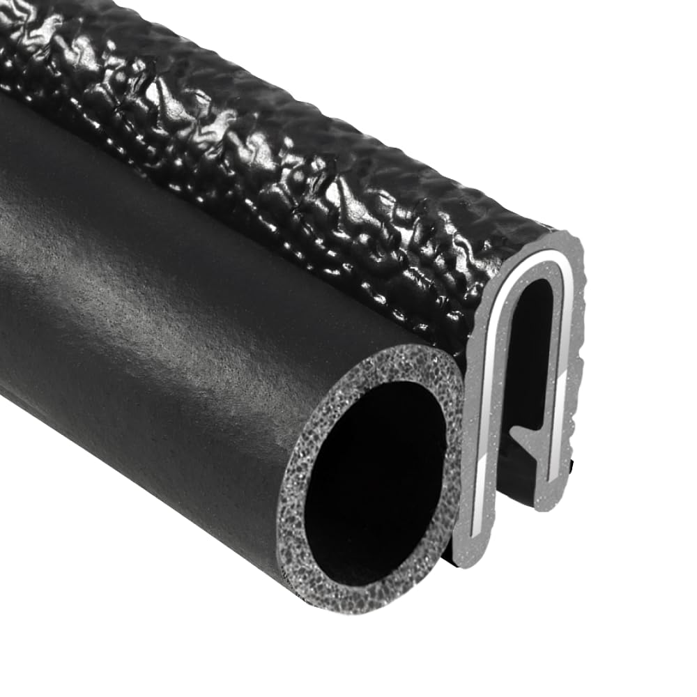 Trim-Lok Trim Seal With Side Bulb - Fits 1/16    Edge, 5/8    Bulb Seal Diameter, 25 Length - Pvc Plastic Trim With Epdm Rubber