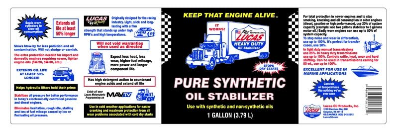 Lucas Oil 10131 Pure Synthetic Oil Stabilizer - 1 Gallon (Pack Of 4)