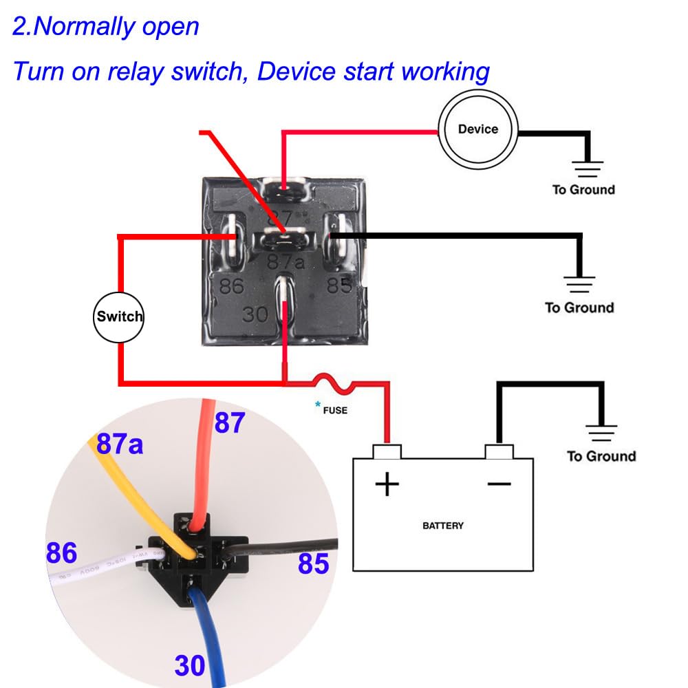 Gebildet 2Pcs 24V 40A Jd2914 Car Relay With Harness 5 Pin Spdt 12Awg Harness Sockets With Color-Labeled Wires For Automotive Tru