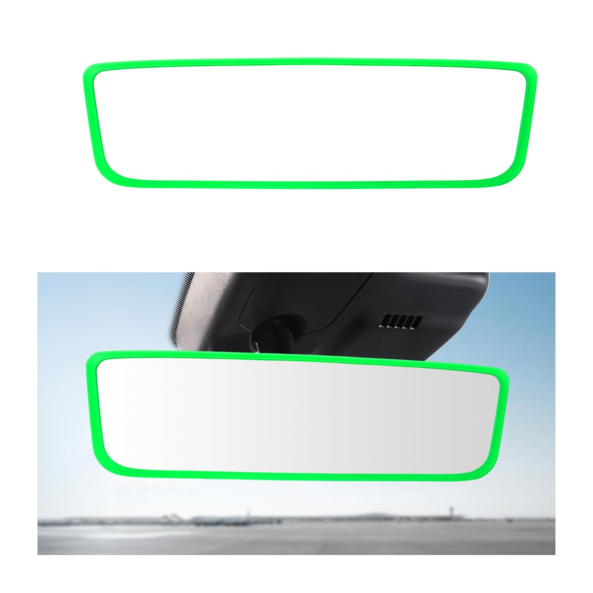 Povtii Rear View Mirror Protector Frame, Silicone Automotive Interior Rearview Mirror Cover For Women Girls, Edge Protective Cov