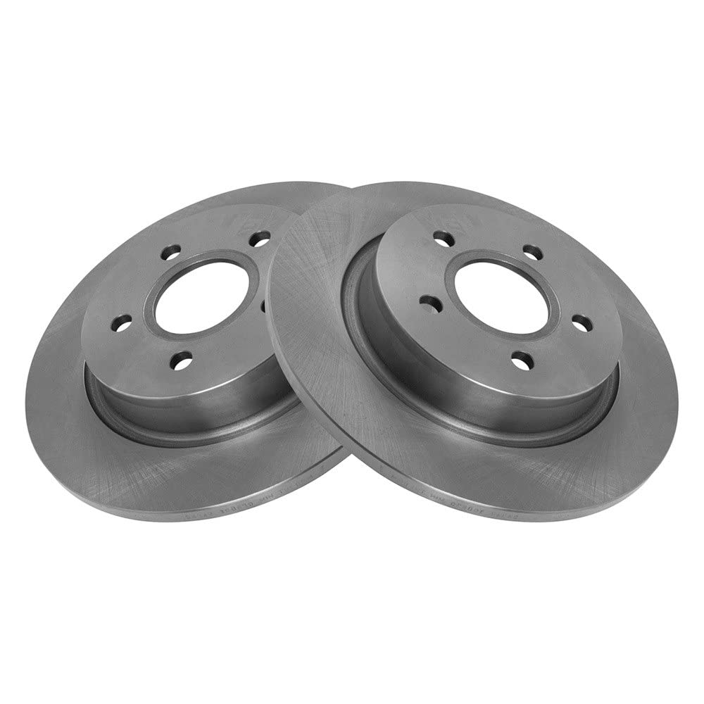 Trq Rear Brake Rotors Set Solid Compatible With 2008-2013 Volvo C30 2006-2013 C70 2005-2011 S40 V50