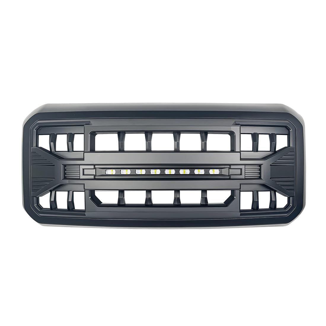 MEGAIE Front Grille Compatible with 2011-2016 F250 F350 F450 F550 Super Duty, Matte Black Bumper Grill Guard w/Off-Road Lights