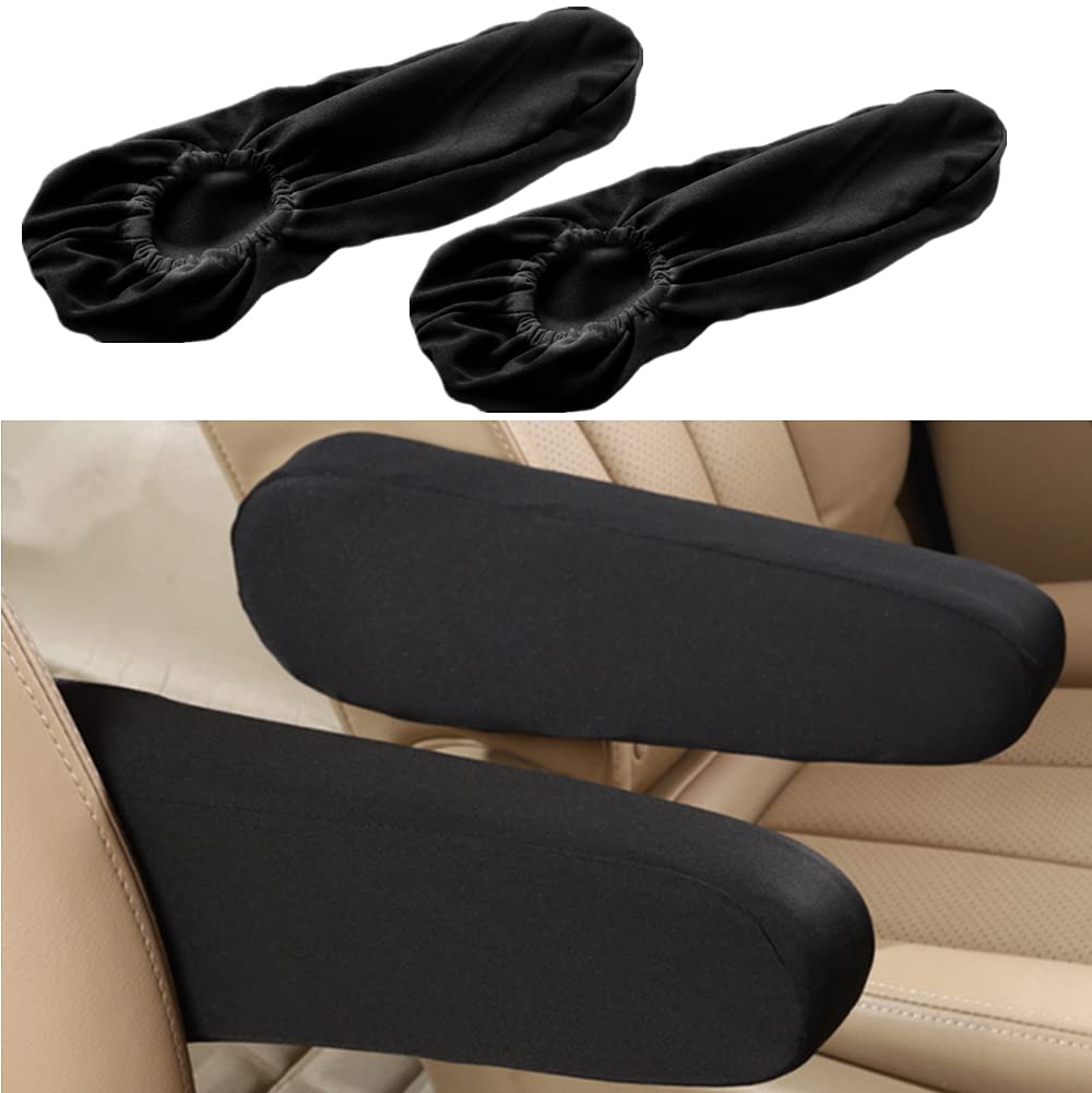 Moyishi Universal Fit Automotive Cloth Fabric Armrest Covers For Cars,Trucks, Suvs, And Vans (Black)