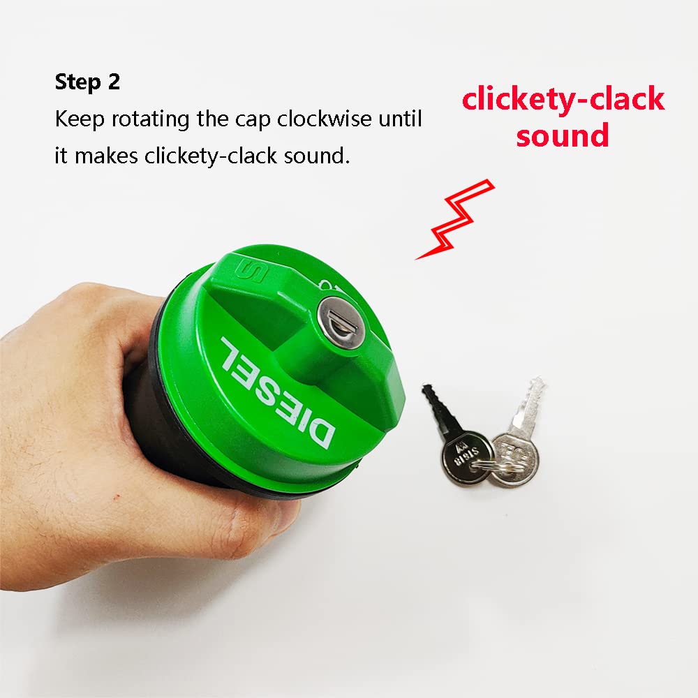10591D Locking Diesel Fuel Cap Gas Cap Fuel Tank Caps Fit For Chevy Silverado Express C3500 K3500, Dodge Ram 3500 W350 D350, For