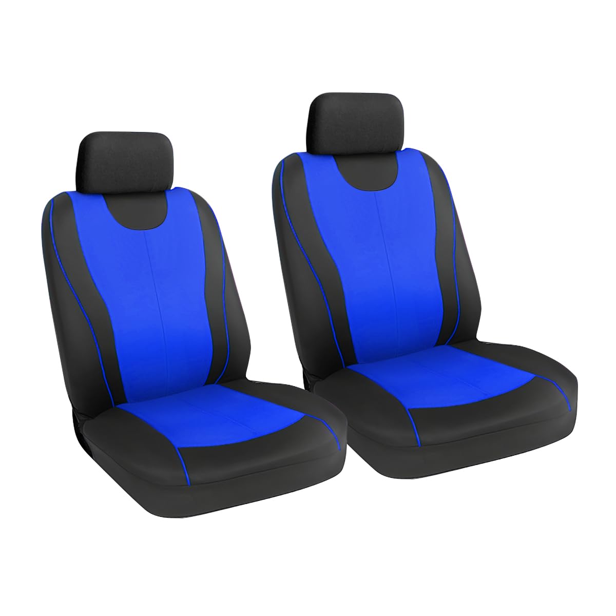 Car Seat Covers Full Set, Polyester Automotive Seat Covers, Breathable Waterproof Car Seat Cushion Protectors, Car Accessories Fits Most Vehicles, Suv, Truck (Blue/Front)