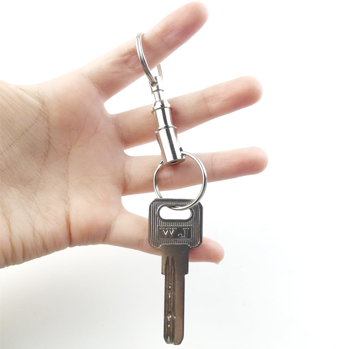 Ronyoung 11Pcs Quick Release Keychain Detachable Pull Apart Key Rings Heavy Duty Dual Split Snap Lock Holder Silver Double Spring Key Accessory