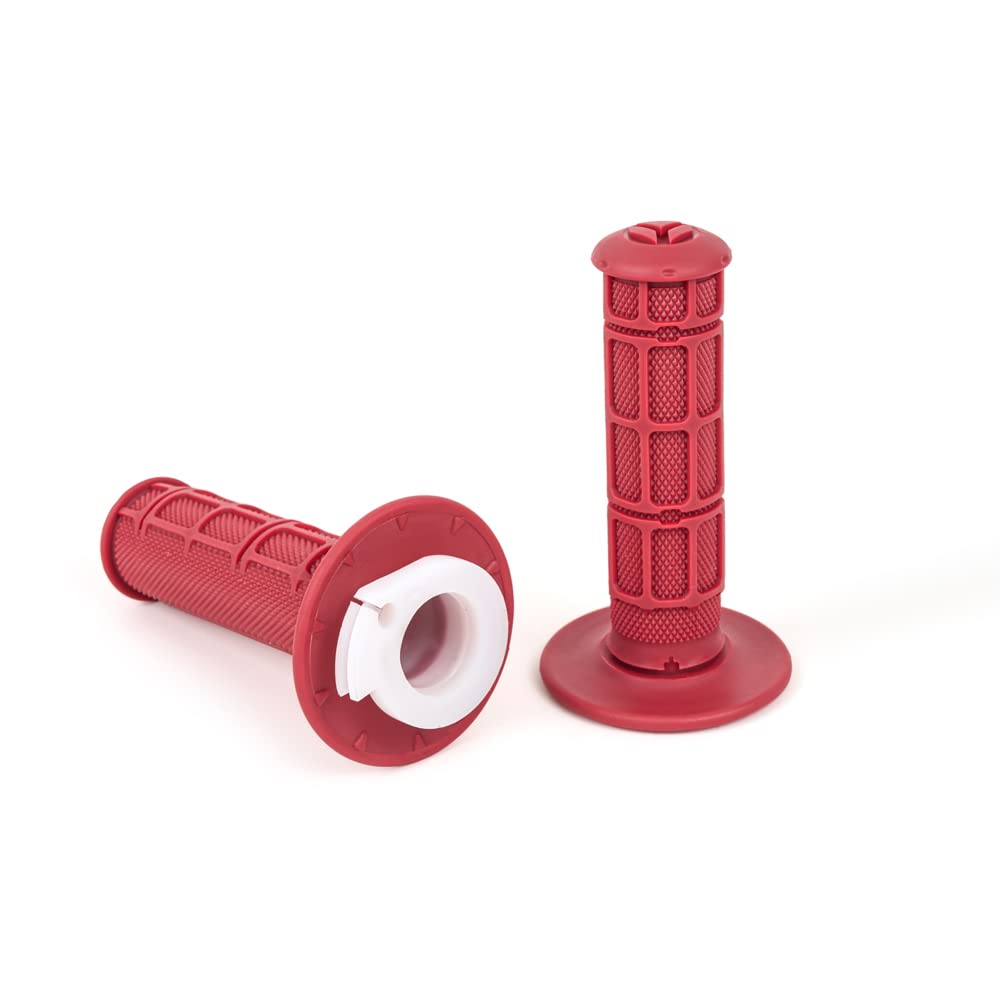 Pucky 22Mm Twist Throttle Accelerator Handle Grips, 50 90 110 125Cc Pit Bike Dirtbike (Handle Grip + Cable + Throttle Clamp + Cnc Flameout Switch) Red