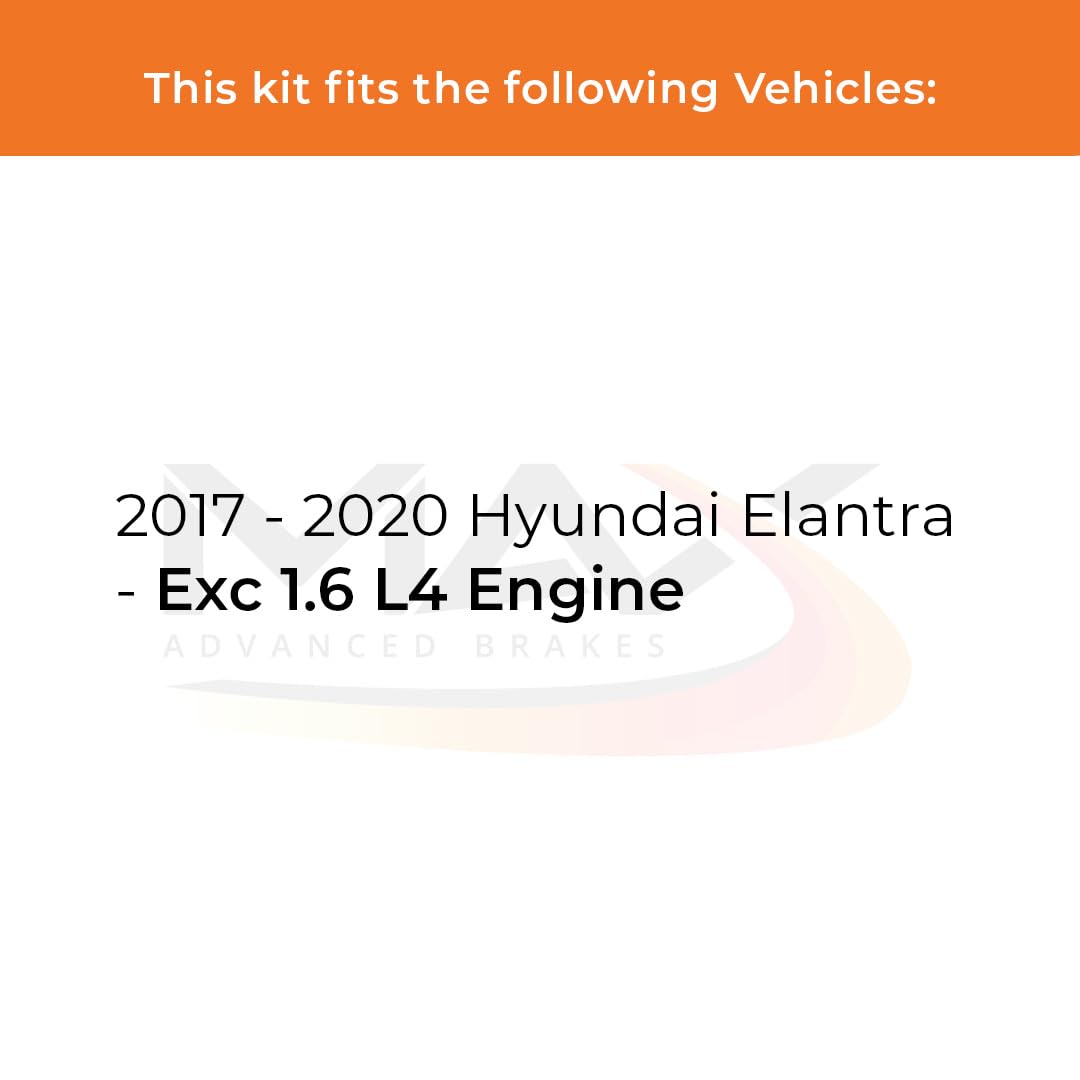 Max Advanced Brakes Front Brake Kit Compatible With 2017 2018 2019 2020 Hyundai Elantra Exc 1.6 L4 Engine Replacement Drilled Sl