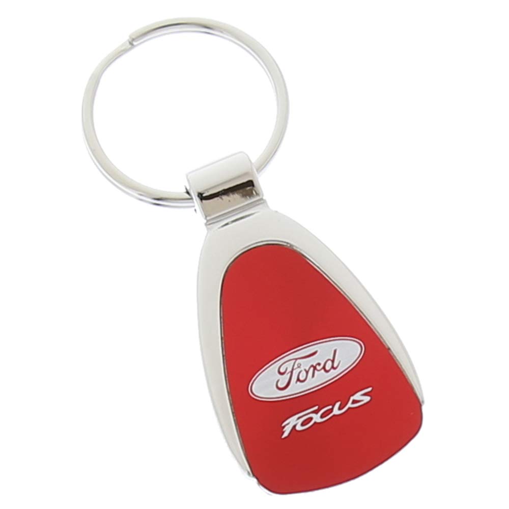 Au-Tomotive Gold Tear Drop Key Chain For Ford Focus (Red)