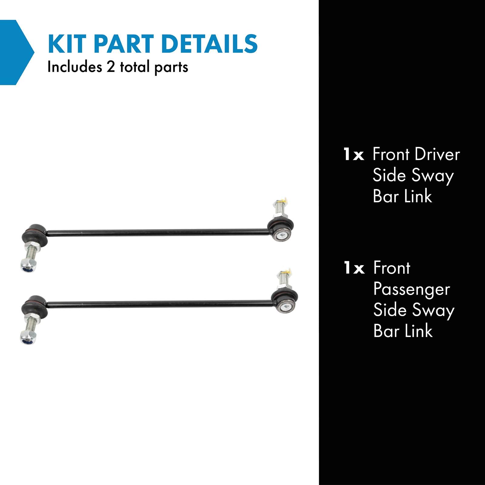 Trq Front Sway Bar Stabilizer Link Set Compatible With 2014-2017 Mercedes-Benz Cla250