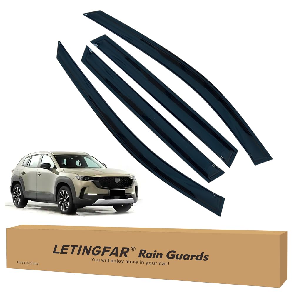 LETINGFAR Window Visors Rain Guards for Mazda CX50 2023 2024 Accessories, Wind Deflectors Vent Shades for Mazda CX50