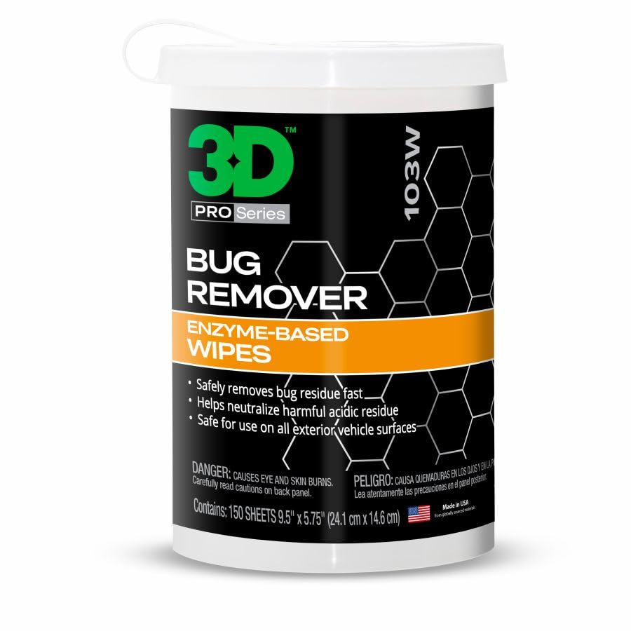 3D Bug Remover - Versatile Exterior Solution For Removing Bugs From Windows, Mirrors, And Multiple Surfaces Safe For Car Paint,