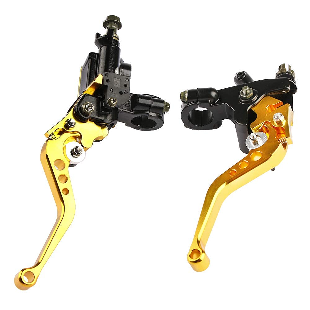 LisylineAuto Universal 7/8'' 22mm Handlebar Motorcycle Brake Lever Master Cylinder Clutch Lever Left & Right Set Compatible with