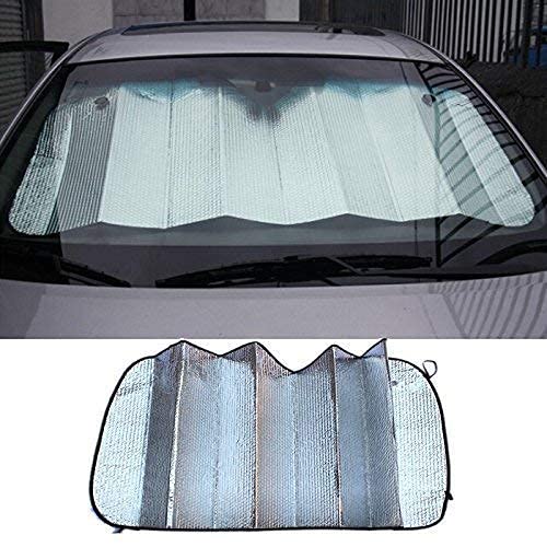 Samarth Deals Car Sunshade Sun Visor Protector Front/Rear Car Sun Protector (Silver) for  Safari