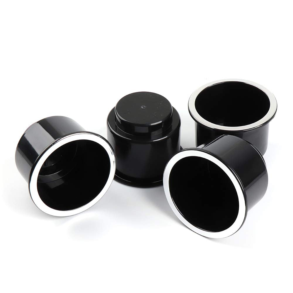 Joytutus Cup Holder Insert 4Pcs For Rv Boat Car Couch Golf Cart, Elegant Chrome, Large Plastic Universal Drop In Cup Holder For
