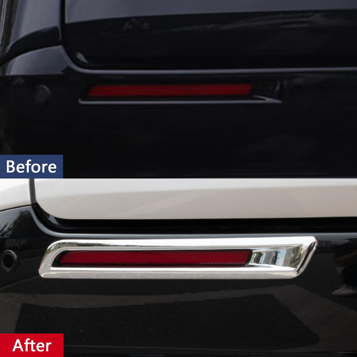 KELEIMAI Car Accessories Fit for Toyota Sienna 2021 2022 2023 Chrome Exterior Rear Bumper Reflector Fog Lights Cover Trim ABS 2