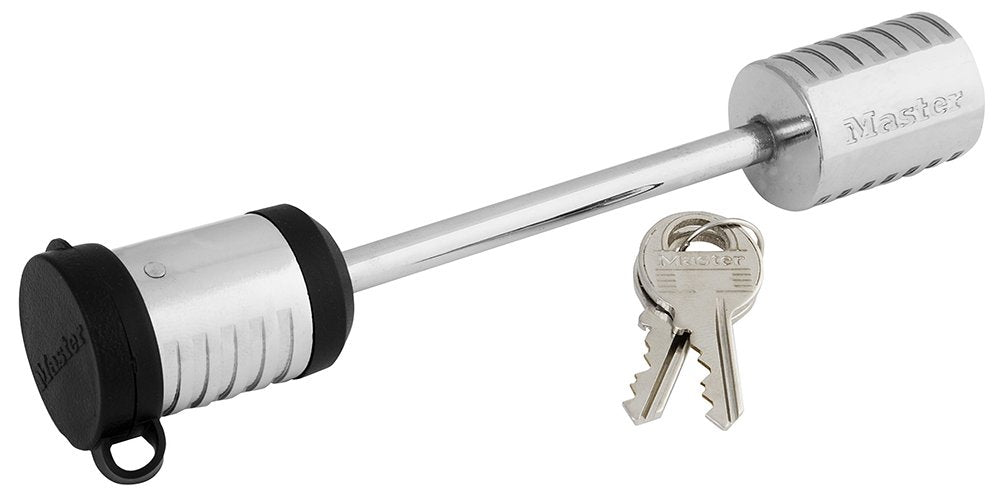 Master Lock 1471DAT Trailer Coupler Latch Lock, 3-1/2 Long Shackle x 9/32 Diameter Pin Silver, Fits UFP and surge brake couplers