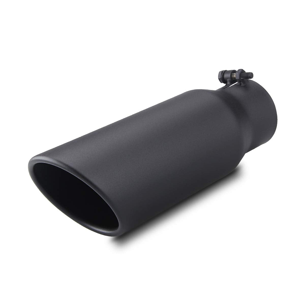 Lcgp 3'' Inlet Black Exhaust Tip,3'' X 4'' X 12'' Universal Bolt On Stainless Steel Diesel Exhaust Tailpipe Tip