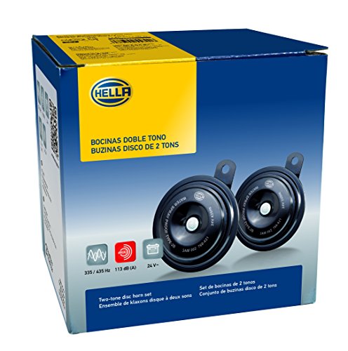 Hella 002768821 Black 92Mm 24V Disc Horn Kit (Universal Fit)