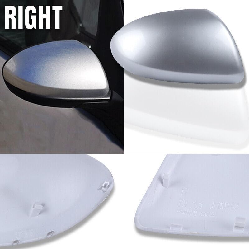 Silver Right Passenger Side Mirror Cover Cap For Mazda 3 2010 2011 2012 2013 No-Signal