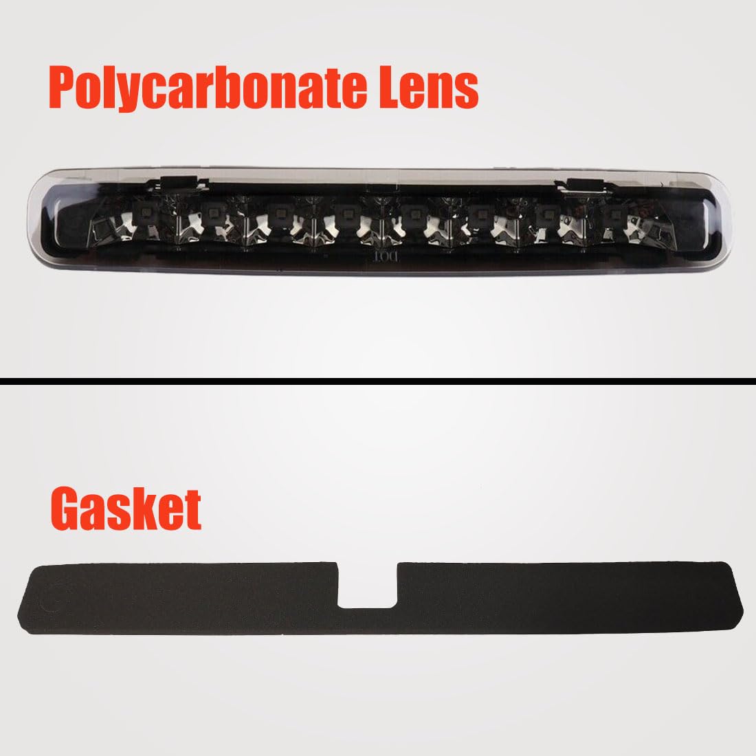 Sl-Hermosa Full Led Third Brake Light Compatible With 2005-2009 Ford Mustang, Rear Brake Stop Tail Light Oem# 6R3Z13A613A