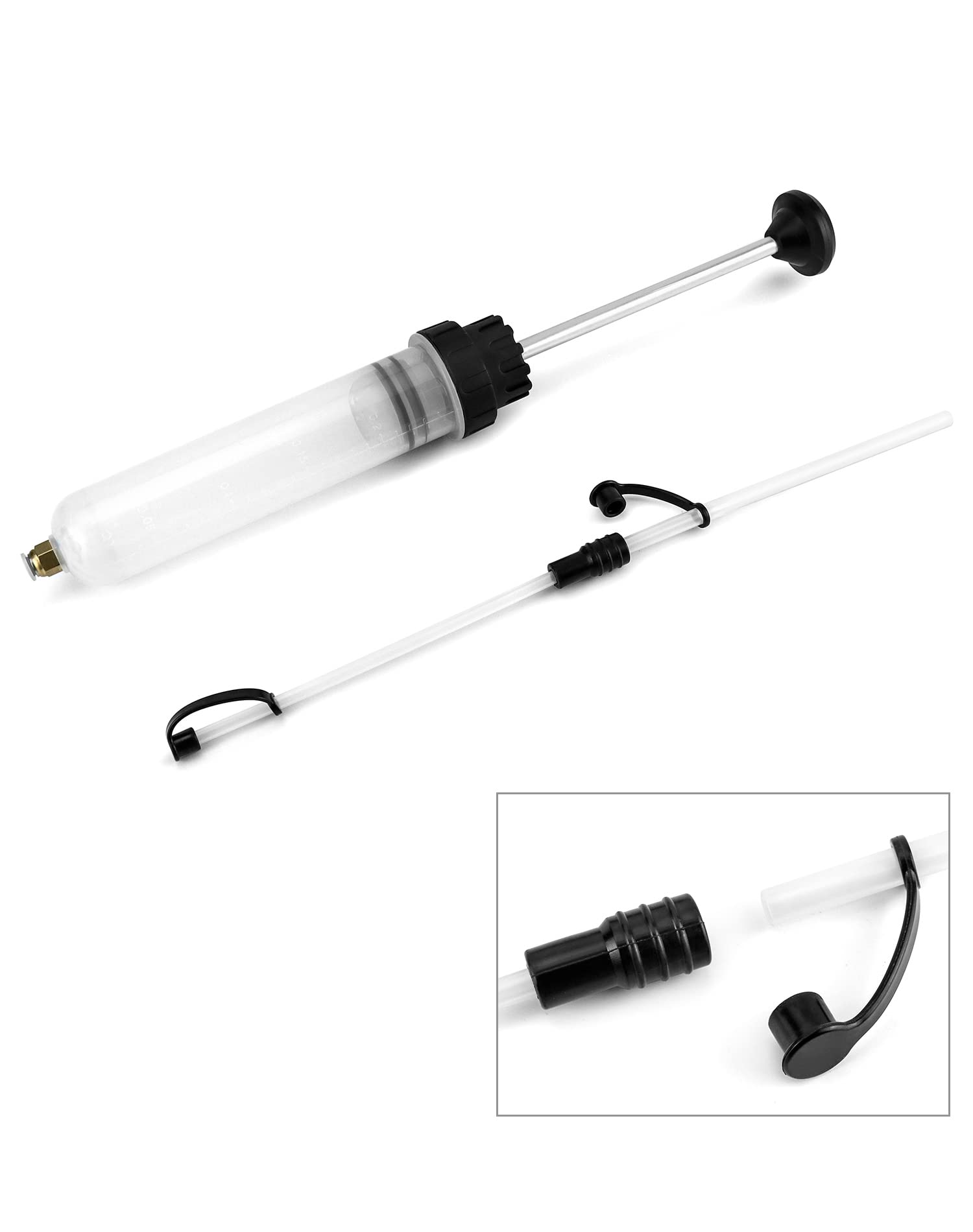 Qwork 200Cc/200Ml/0.21Qt./7Oz Extraction&Fill Pumb, Syringe Style Manual Automotive Pump,Gear Oil, And Brake Fluid Extractor