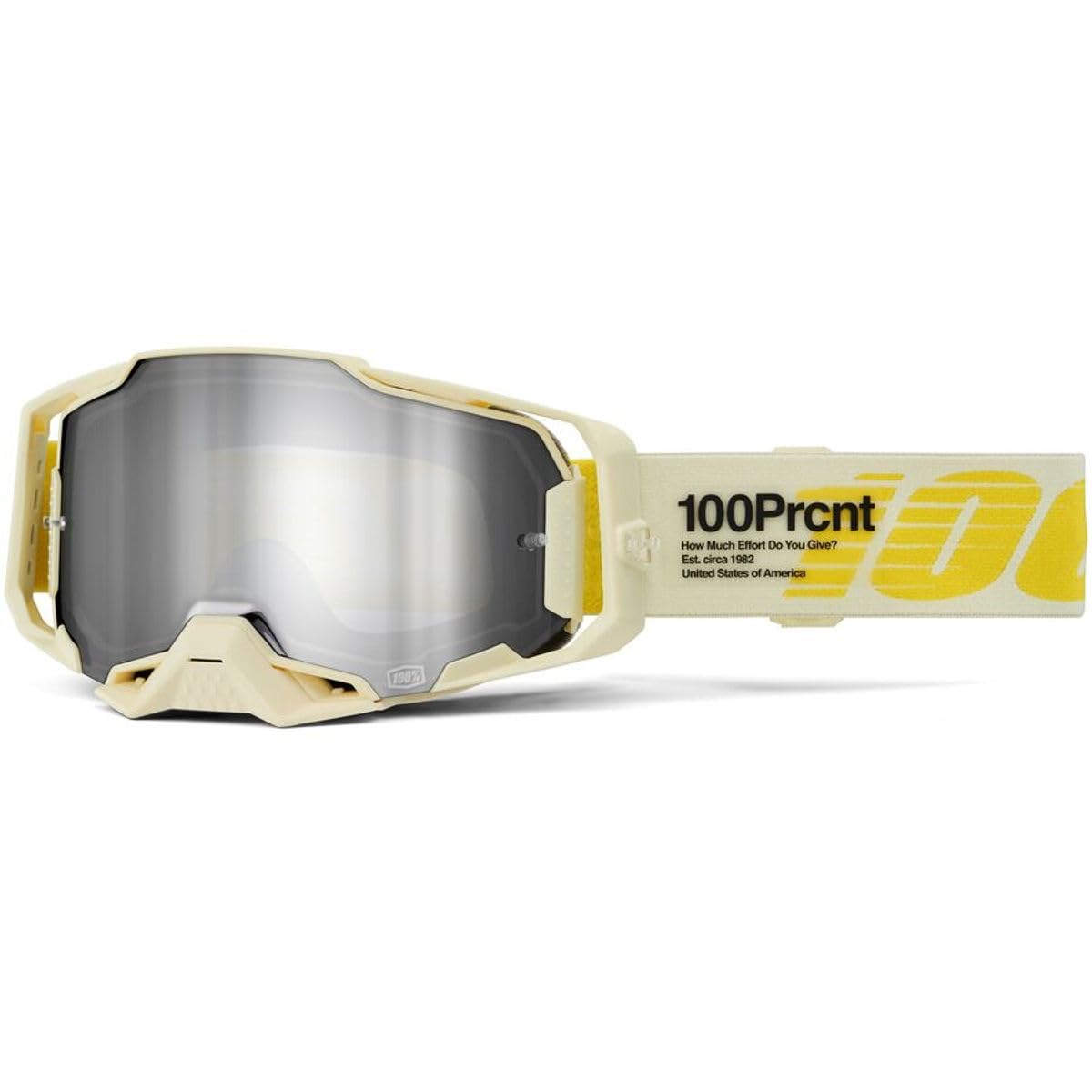 100% Armega Goggles - Eyewear For Dirt Bikes, Motocross, Motorcycle, & Bike Sports - Durable Mountain Biking Goggles - 91, Mirro